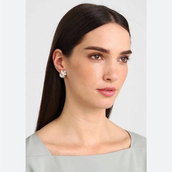 Authentic SWAROVSKI Iconic Ombre Rose Crystal Swan Earrings #5215037 - Picture 4 of 7